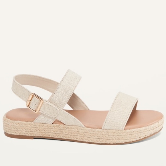 Old Navy Faux-suede Espadrille Flatform Sandals in black size 8 - Picture 5 of 11